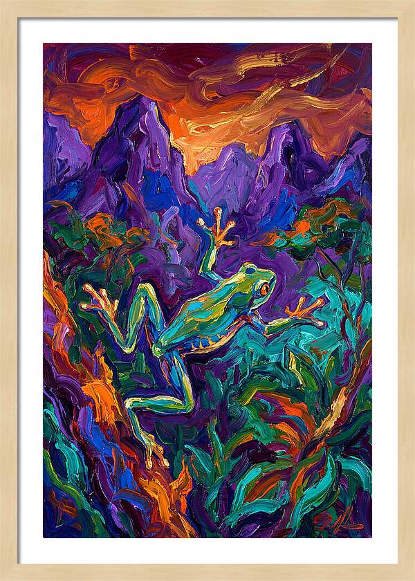 Flying Frog In Vibrant Landscape