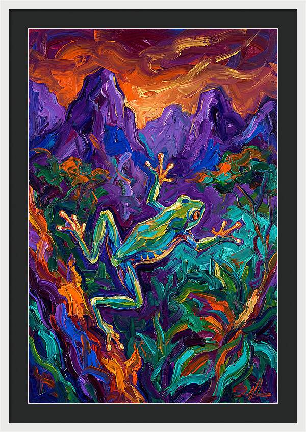 Flying Frog In Vibrant Landscape