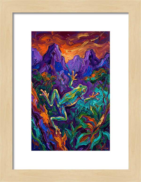 Flying Frog In Vibrant Landscape