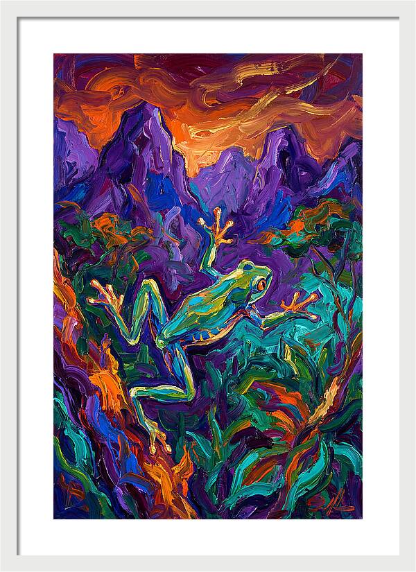 Flying Frog In Vibrant Landscape