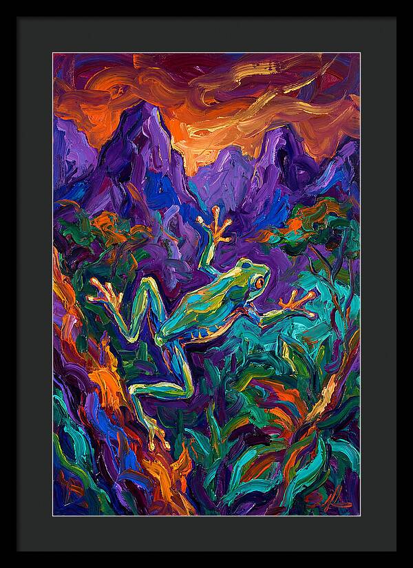 Flying Frog In Vibrant Landscape