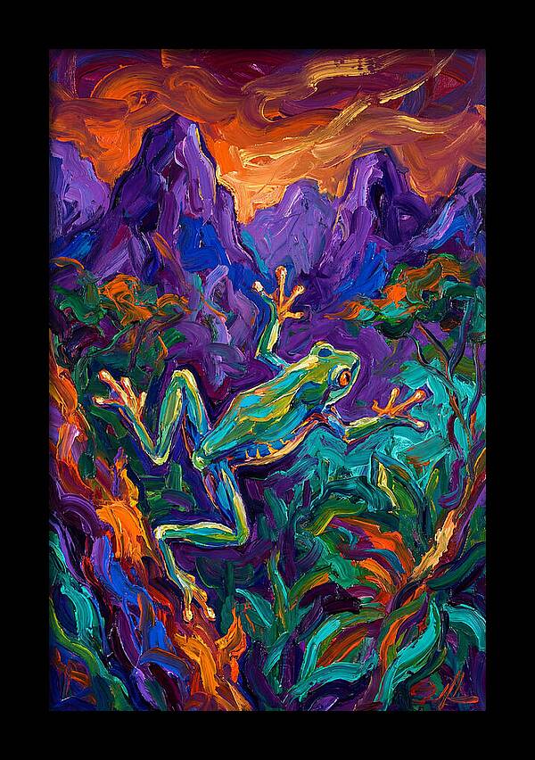 Flying Frog In Vibrant Landscape