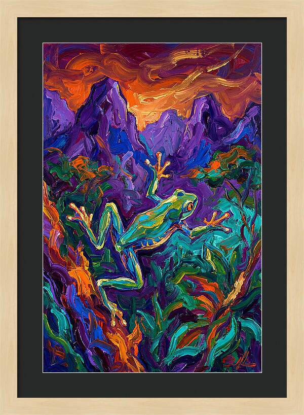 Flying Frog In Vibrant Landscape