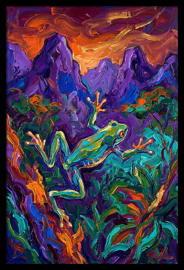 Flying Frog In Vibrant Landscape