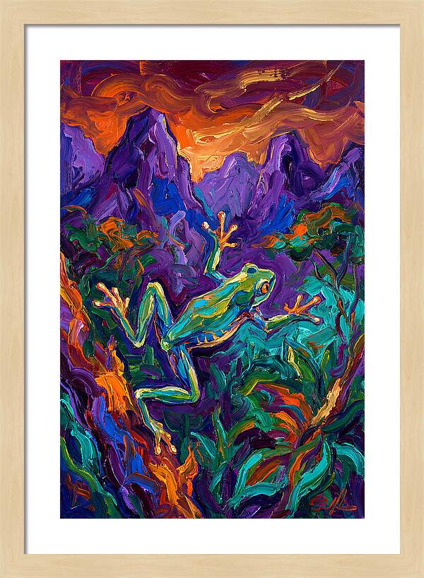 Flying Frog In Vibrant Landscape