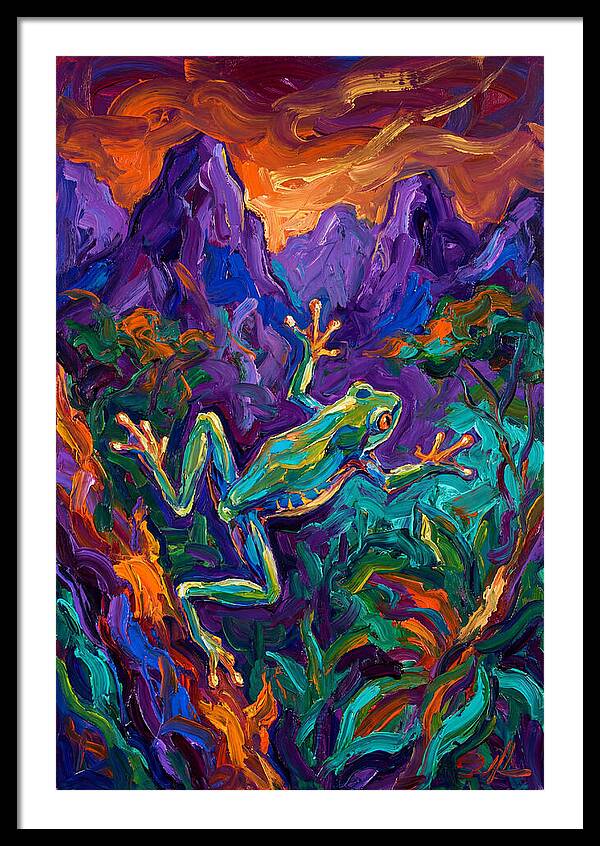 Flying Frog In Vibrant Landscape