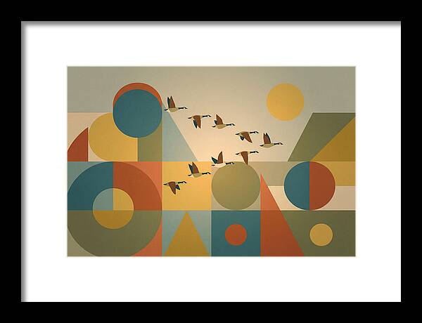 Flying Geese Over Geometric Shapes