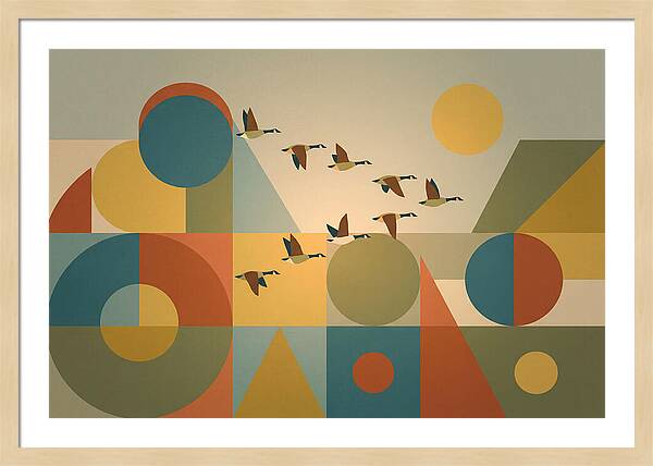 Flying Geese Over Geometric Shapes