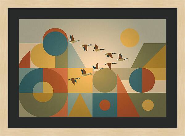 Flying Geese Over Geometric Shapes
