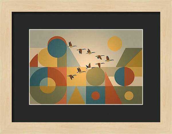Flying Geese Over Geometric Shapes