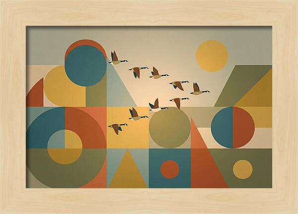 Flying Geese Over Geometric Shapes