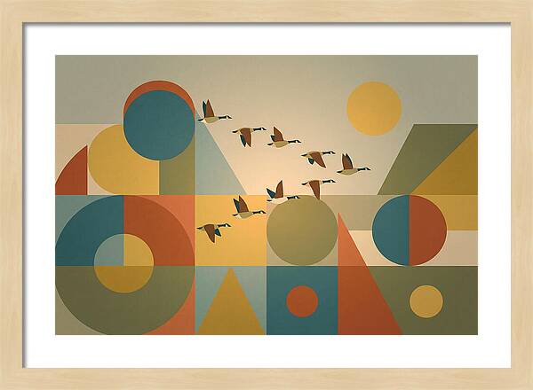 Flying Geese Over Geometric Shapes