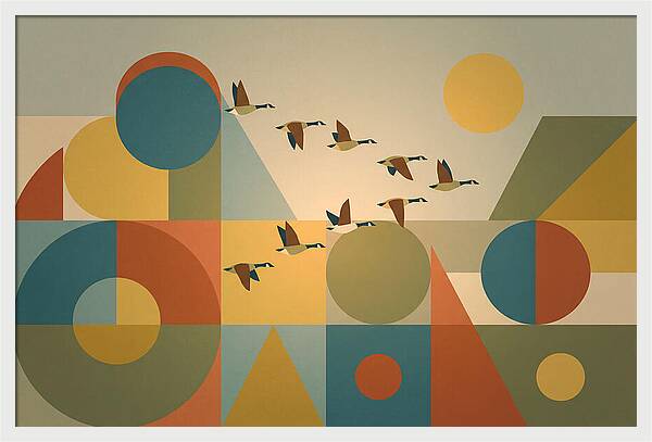 Flying Geese Over Geometric Shapes