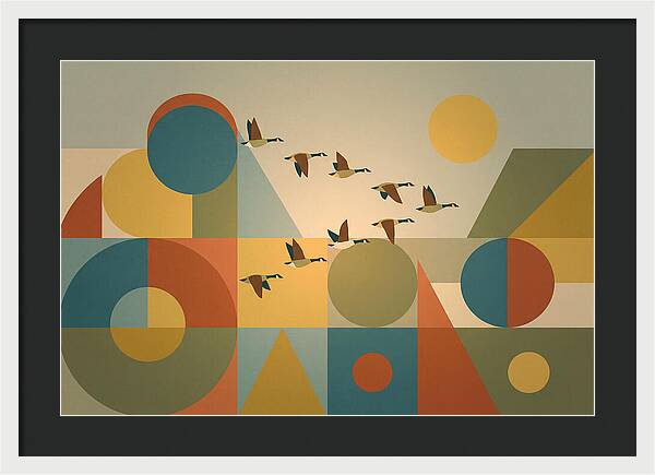 Flying Geese Over Geometric Shapes