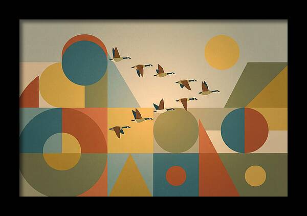 Flying Geese Over Geometric Shapes
