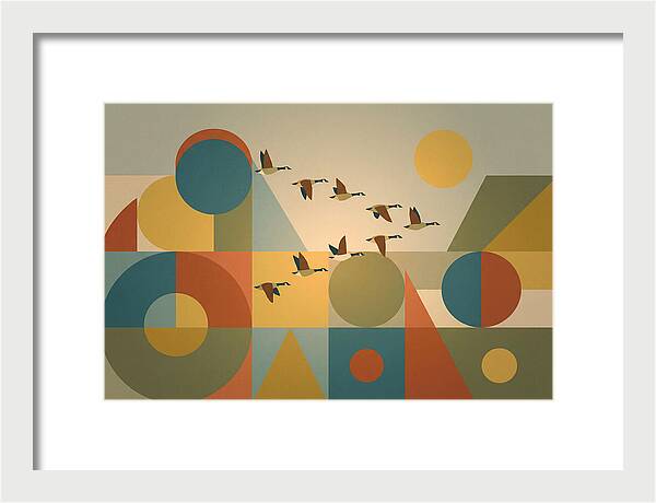 Flying Geese Over Geometric Shapes