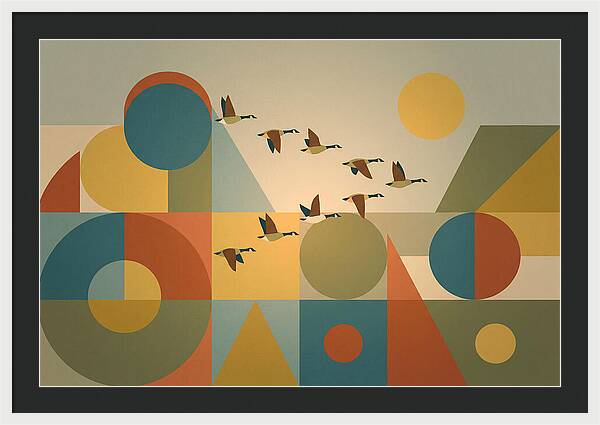 Flying Geese Over Geometric Shapes