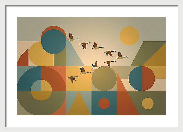 Flying Geese Over Geometric Shapes