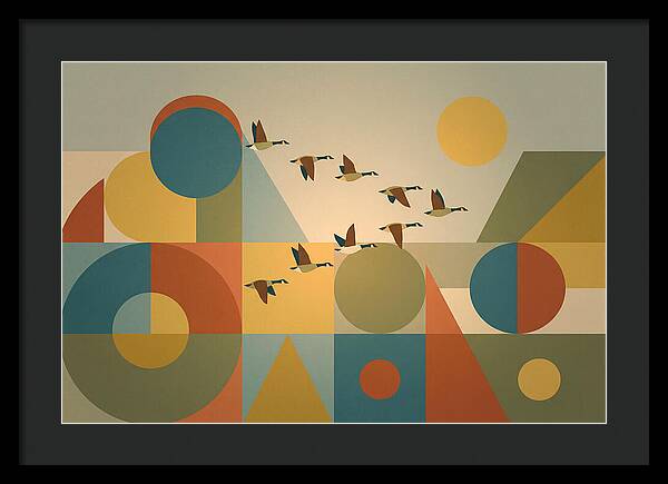 Flying Geese Over Geometric Shapes