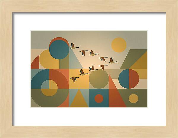 Flying Geese Over Geometric Shapes