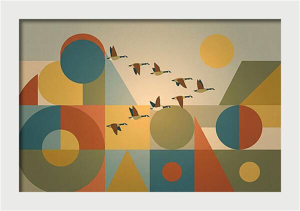 Flying Geese Over Geometric Shapes