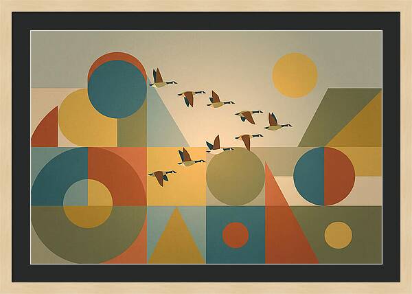 Flying Geese Over Geometric Shapes