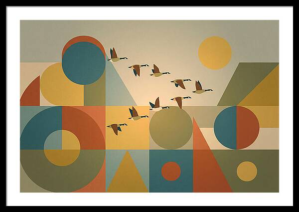 Flying Geese Over Geometric Shapes