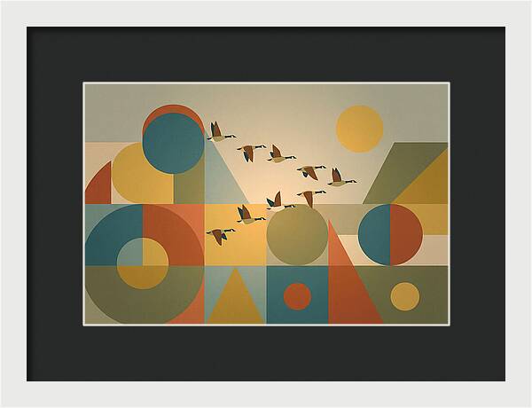 Flying Geese Over Geometric Shapes