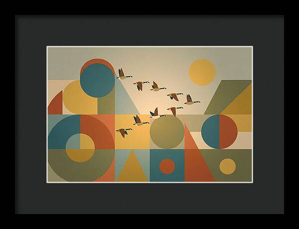 Flying Geese Over Geometric Shapes