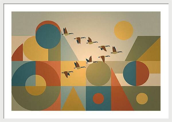 Flying Geese Over Geometric Shapes