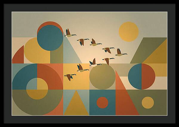 Flying Geese Over Geometric Shapes