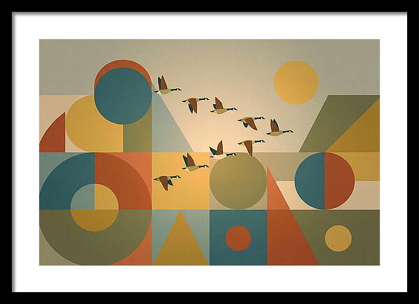 Flying Geese Over Geometric Shapes