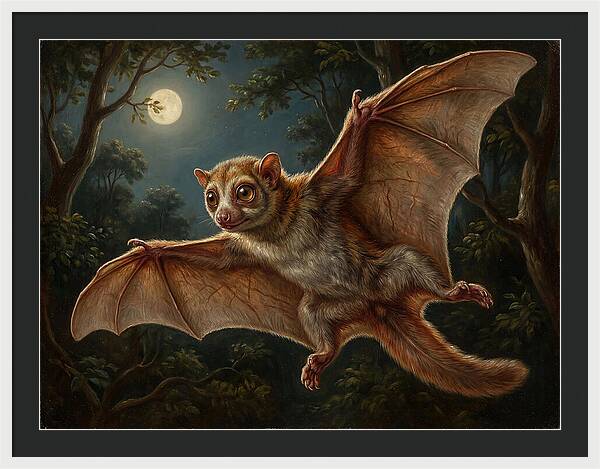 Flying Lemur Under Moonlight