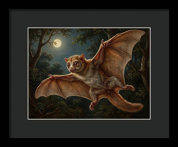 Flying Lemur Under Moonlight