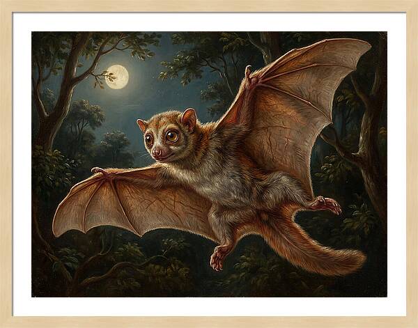 Flying Lemur Under Moonlight