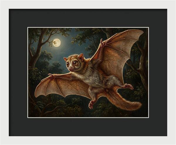 Flying Lemur Under Moonlight