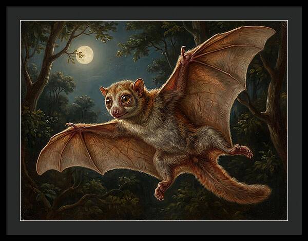 Flying Lemur Under Moonlight