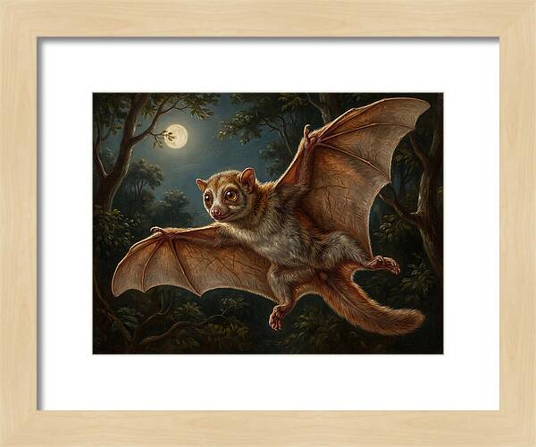 Flying Lemur Under Moonlight