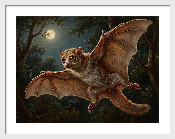 Flying Lemur Under Moonlight