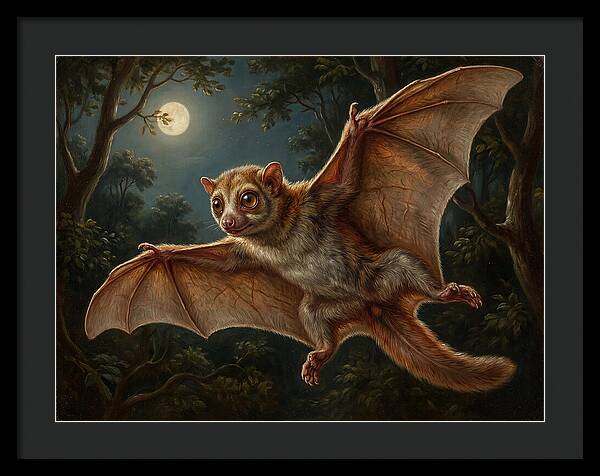 Flying Lemur Under Moonlight