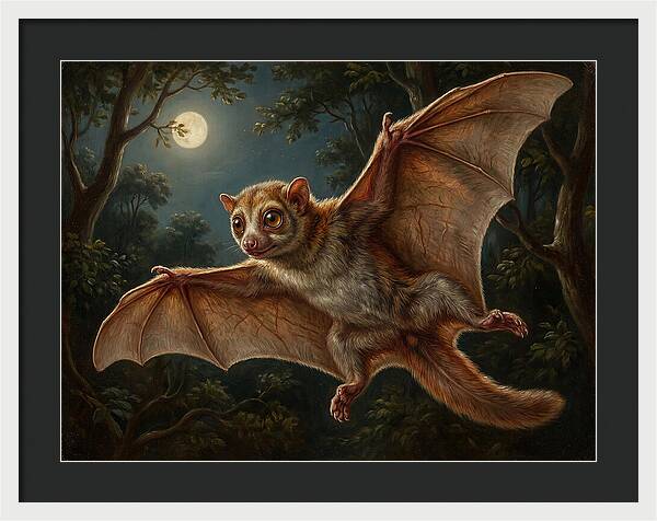 Flying Lemur Under Moonlight