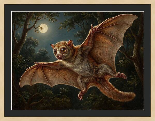 Flying Lemur Under Moonlight