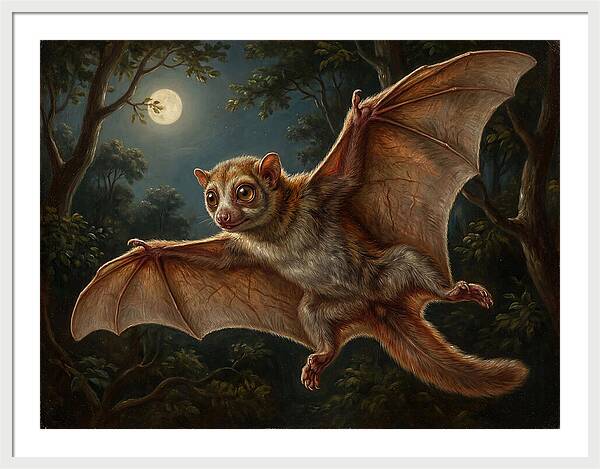 Flying Lemur Under Moonlight