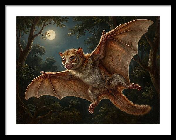 Flying Lemur Under Moonlight