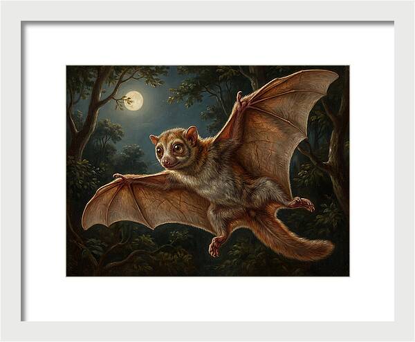 Flying Lemur Under Moonlight