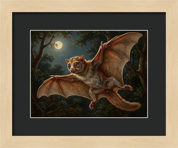Flying Lemur Under Moonlight