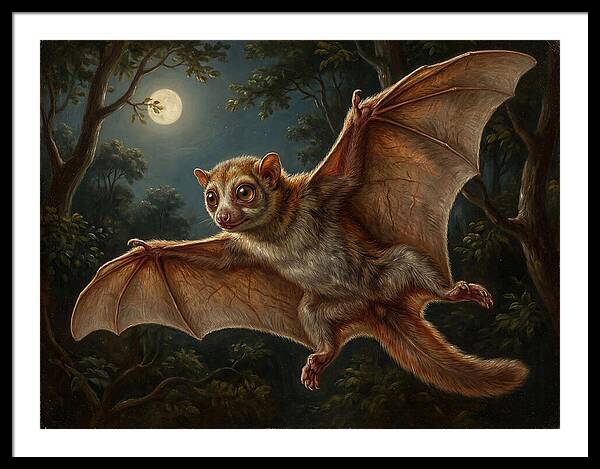 Flying Lemur Under Moonlight