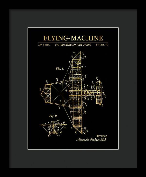 Flying Machine Alexander Graham Bell Gold Patent Us1011106