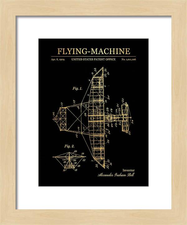 Flying Machine Alexander Graham Bell Gold Patent Us1011106