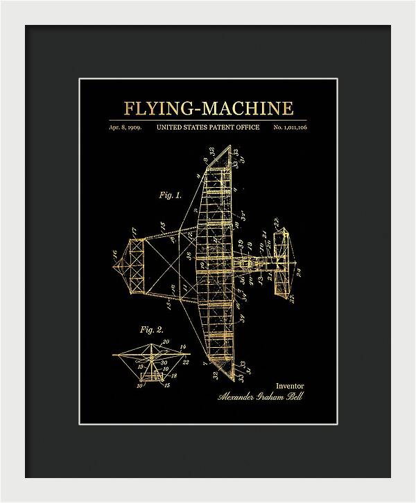 Flying Machine Alexander Graham Bell Gold Patent Us1011106